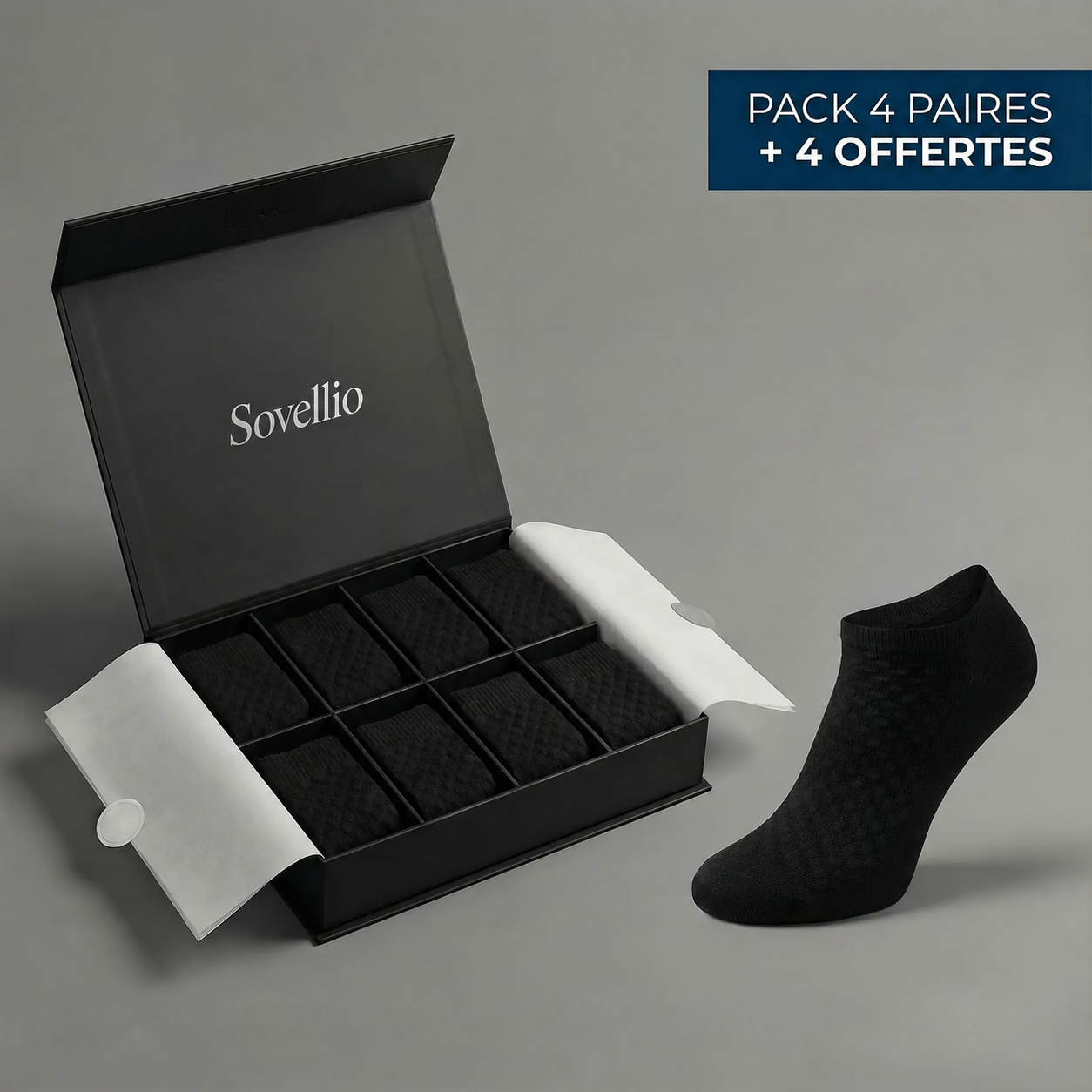 Chaussettes Sovellio basses en fibre de bambou premium