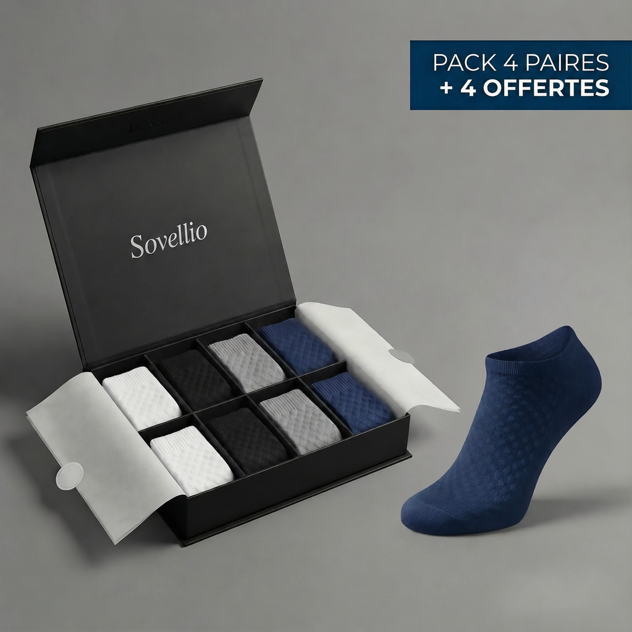 Chaussettes Sovellio basses en fibre de bambou premium