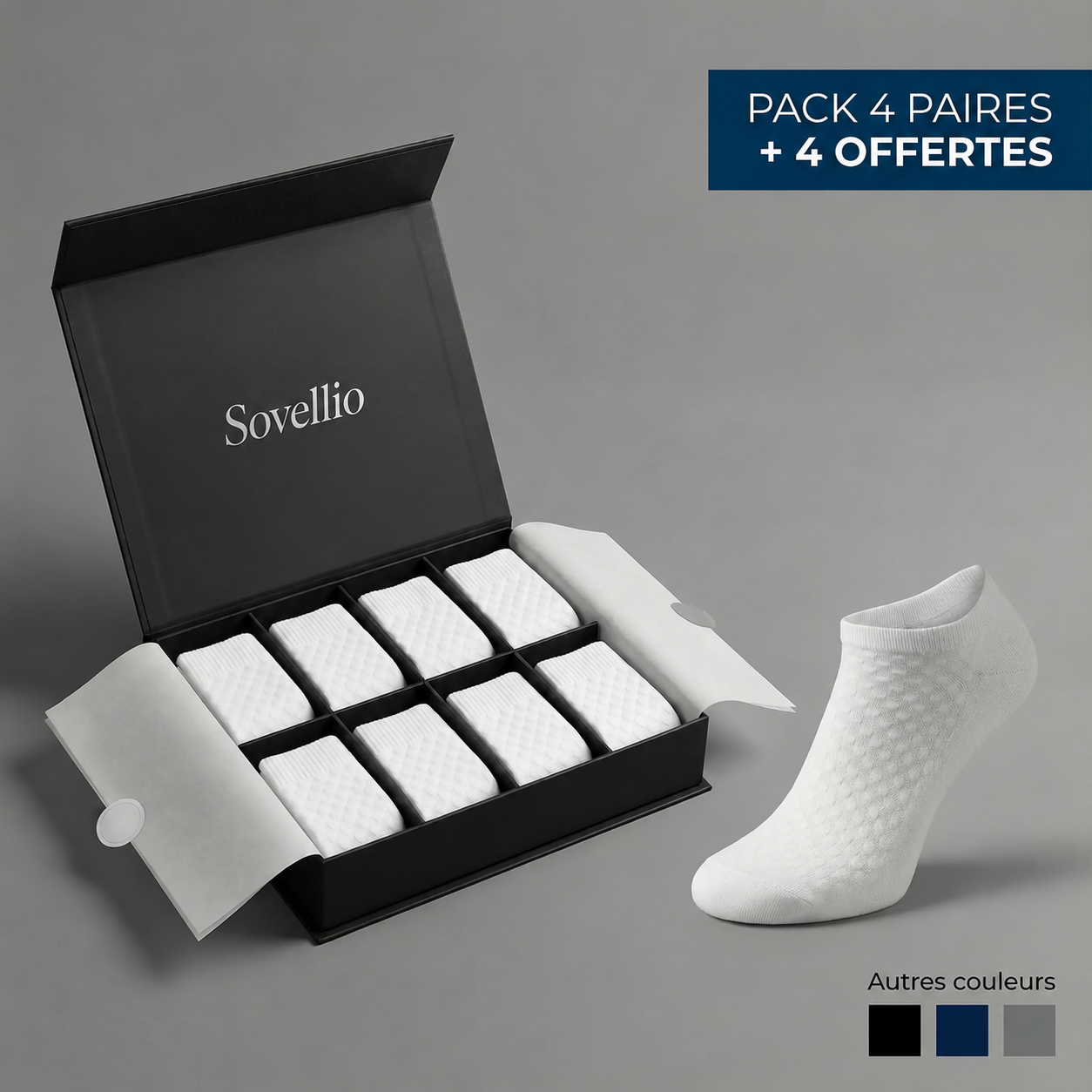 Chaussettes Sovellio basses en fibre de bambou premium