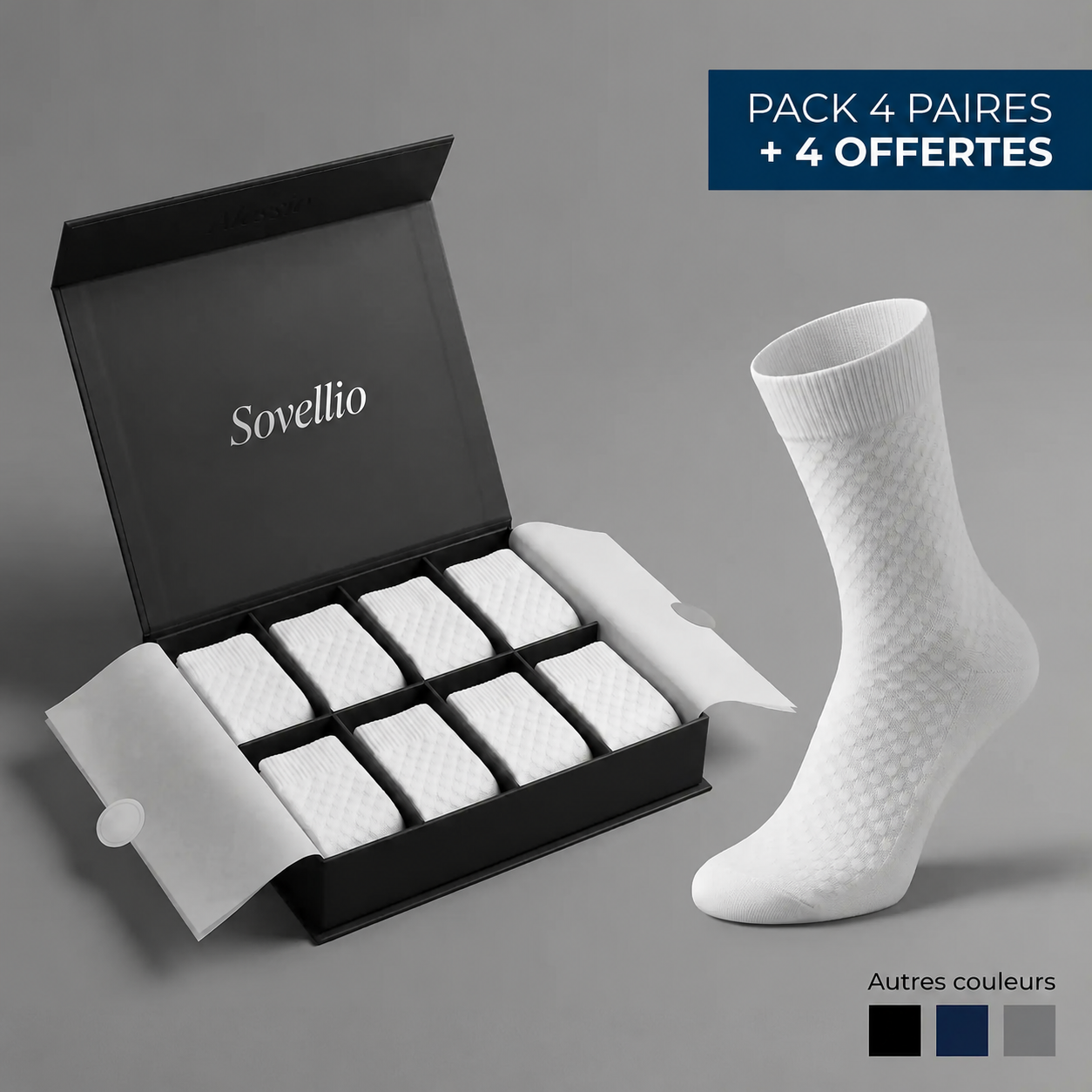 Chaussettes Sovellio mi-hautes en fibre de bambou premium